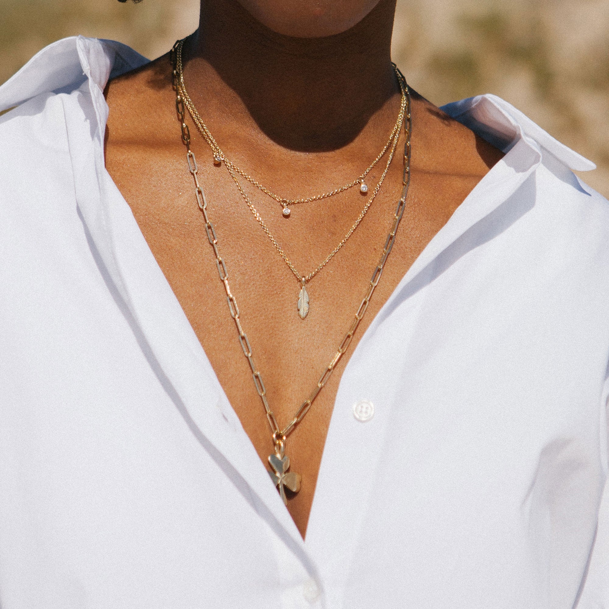 Gold Baby Feather Necklace