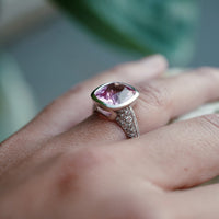 SAKURA White Gold Spinel & Diamond Ring