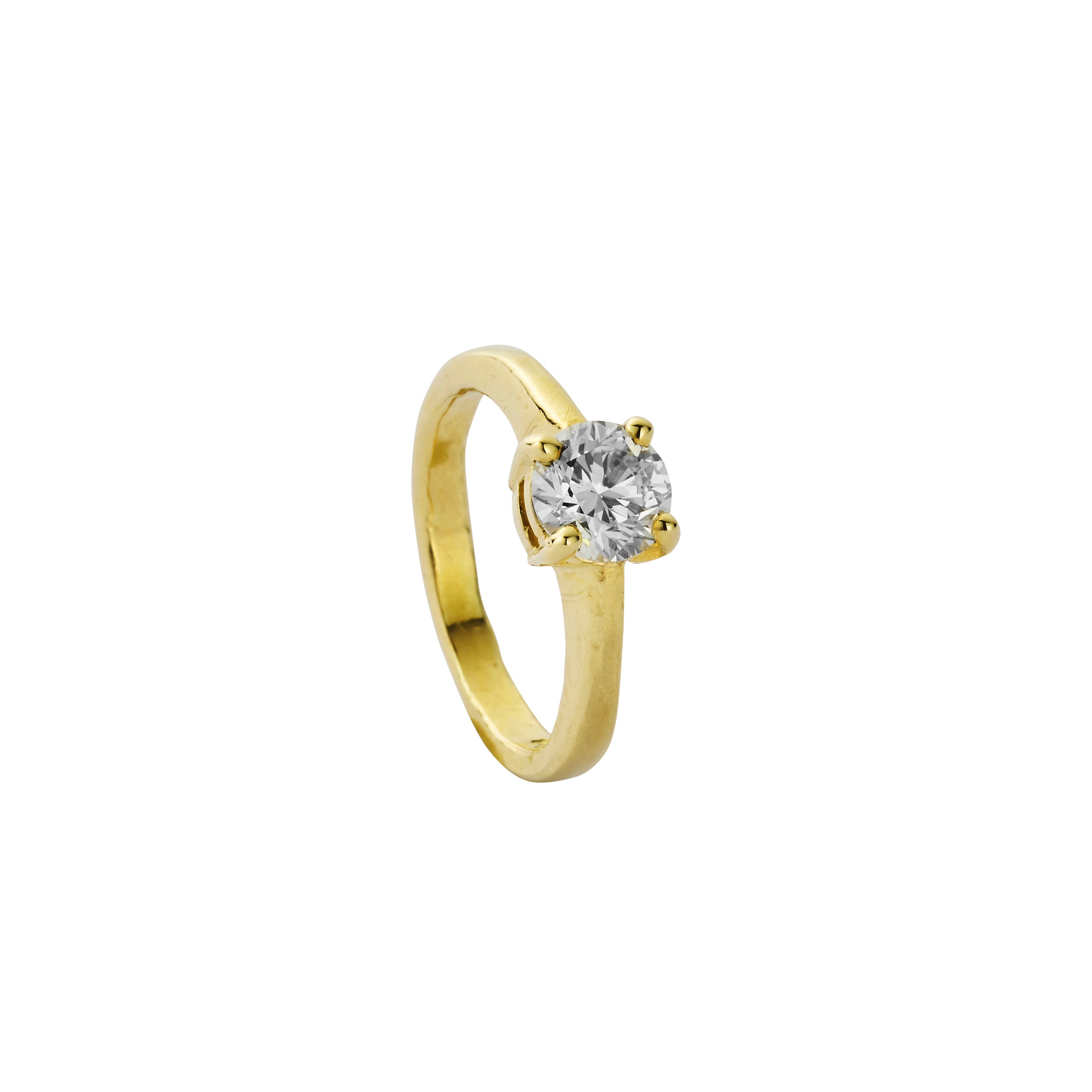 'The Eternity' 18ct Gold Round 1ct Natural Diamond Claw Engagement Ring