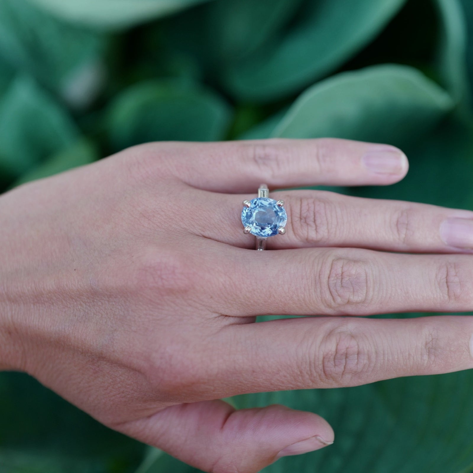 AARYA White Gold Blue Sapphire & Diamond Ring