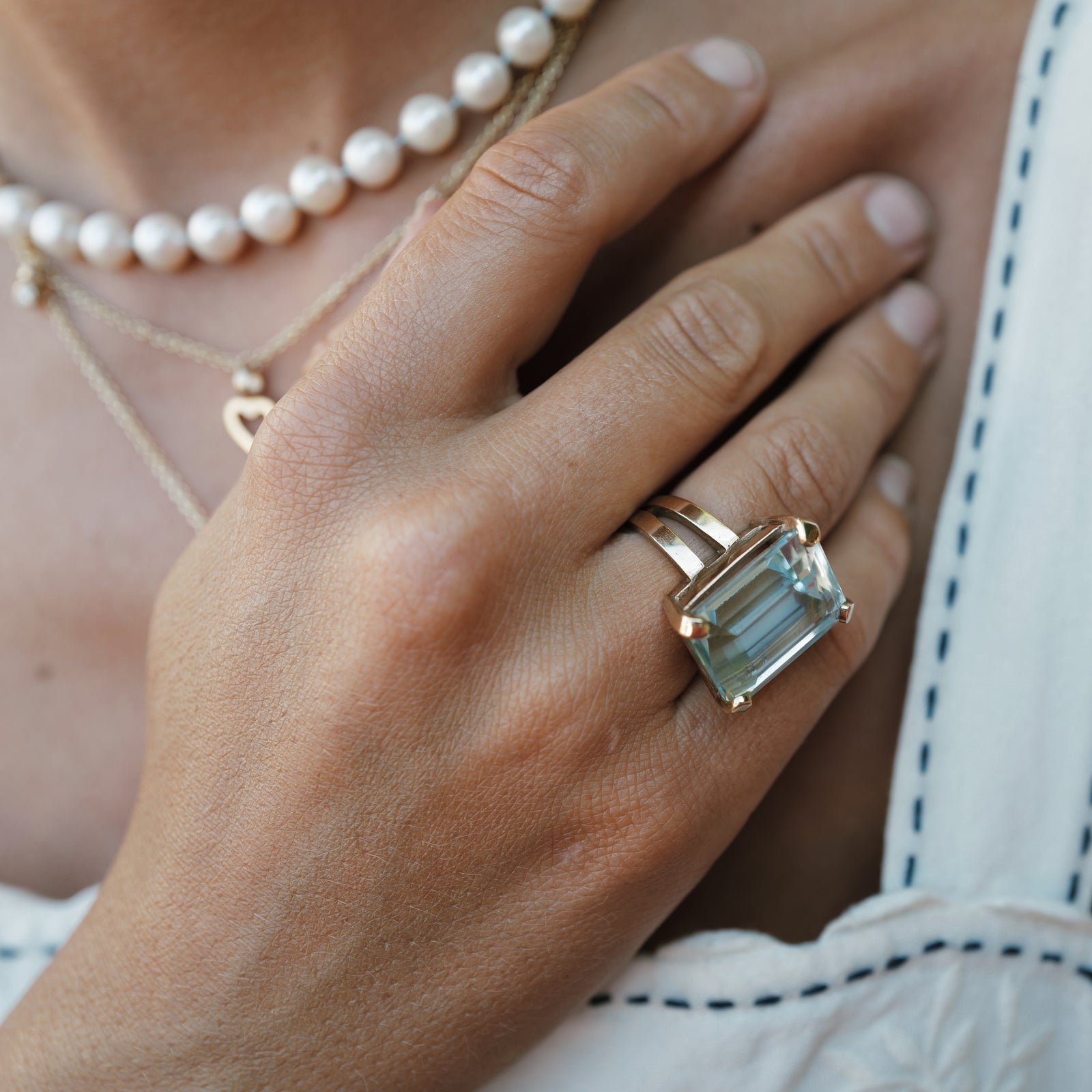 NAIA Gold Aquamarine Ring