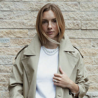 Silver Midi White Holiday Pearl Necklace