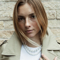 Silver Midi White Holiday Pearl Necklace