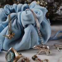 Cornflower Velvet Jewellery Pouch