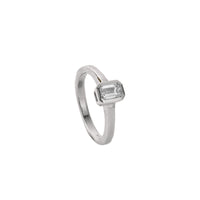 'The Heirloom' 9ct White Gold Emerald 0.5ct Lab Grown Diamond Bezel Engagement Ring