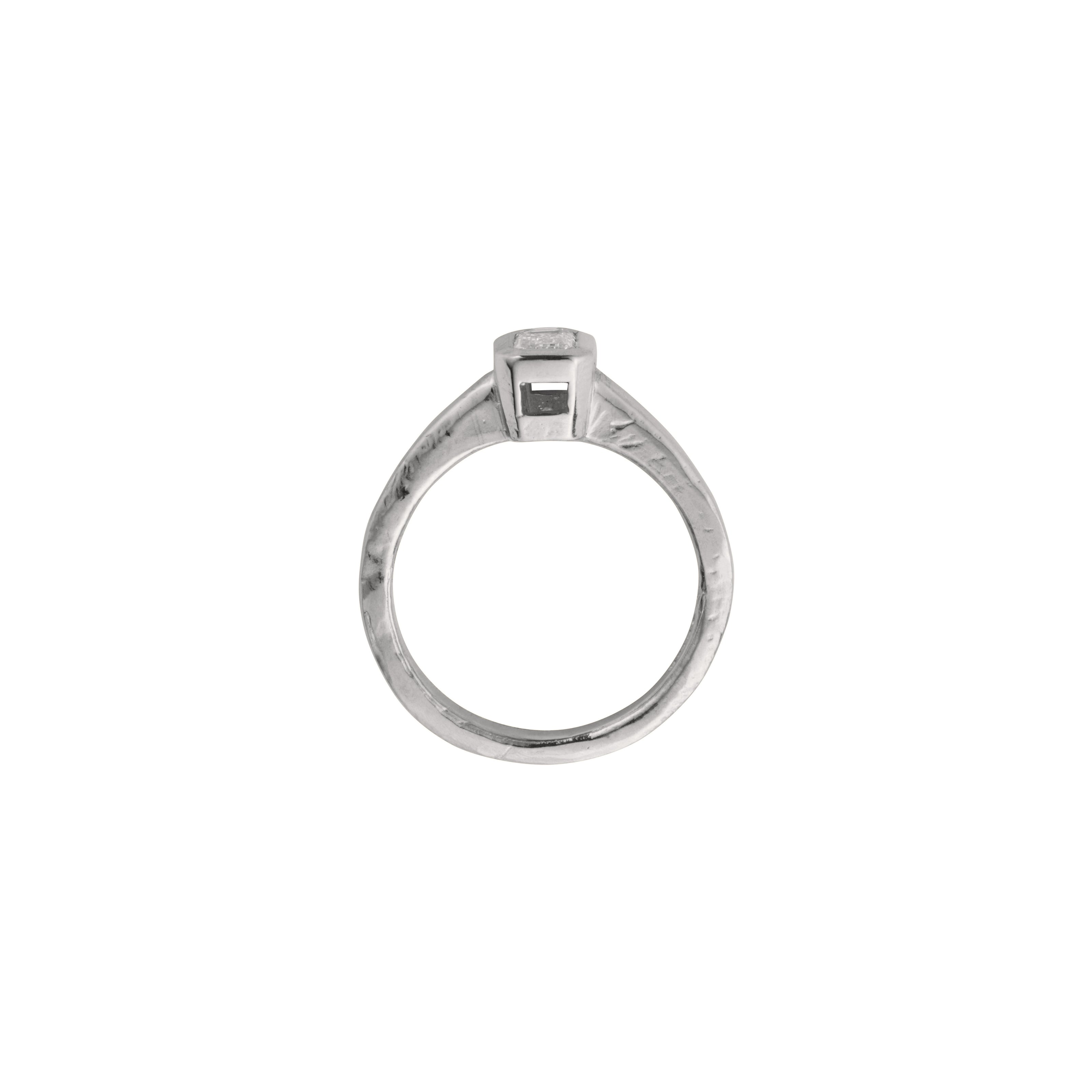 'The Heirloom' 9ct White Gold Emerald 0.5ct Lab Grown Diamond Bezel Engagement Ring