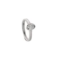 'The Story' 9ct White Gold Oval 0.5ct Lab Grown Diamond Bezel Engagement Ring