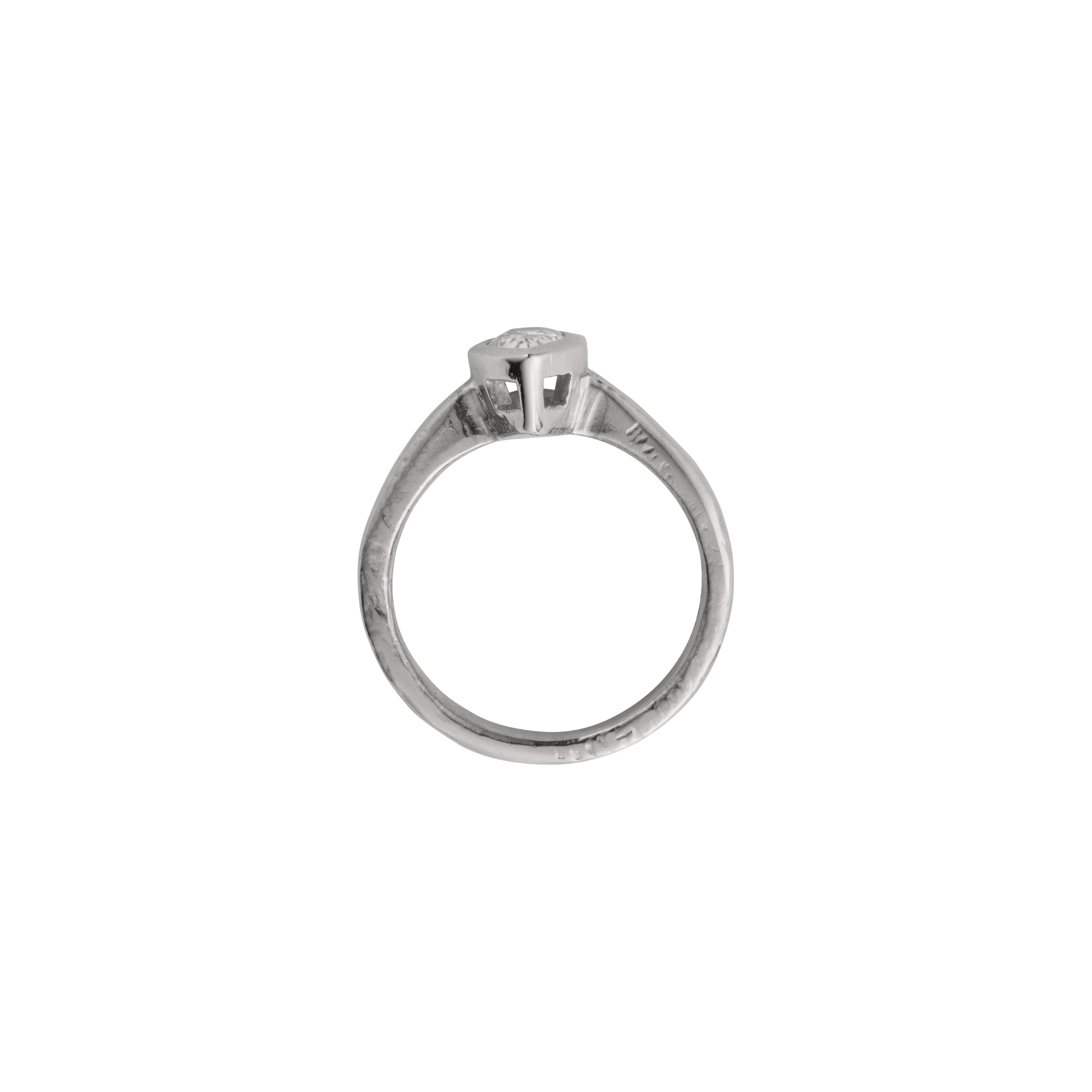 'The Muse' 9ct White Gold Pear 0.5ct Lab Grown Diamond Bezel Engagement Ring