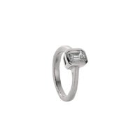 'The Heirloom' 9ct White Gold Emerald 1ct Lab Grown Diamond Bezel Engagement Ring