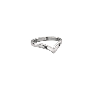 9ct White Gold Wishbone Wedding Band