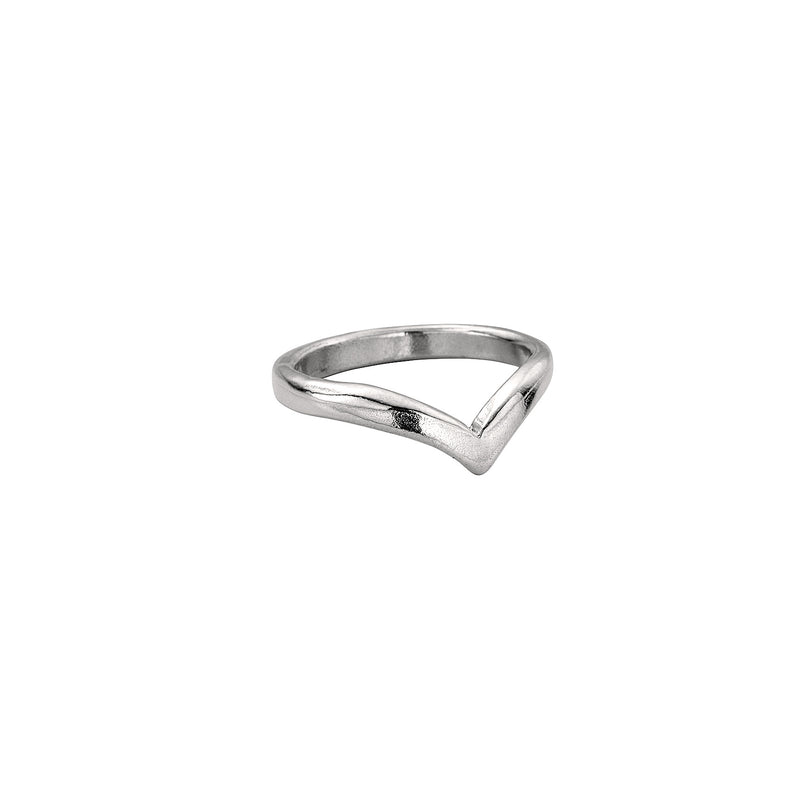 9ct White Gold Wishbone Wedding Band