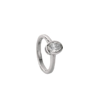 'The Story' 9ct White Gold Oval 1ct Lab Grown Diamond Bezel Engagement Ring