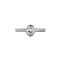 'The Story' 9ct White Gold Oval 0.5ct Lab Grown Diamond Bezel Engagement Ring
