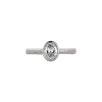 'The Story' 9ct White Gold Oval 1ct Lab Grown Diamond Bezel Engagement Ring