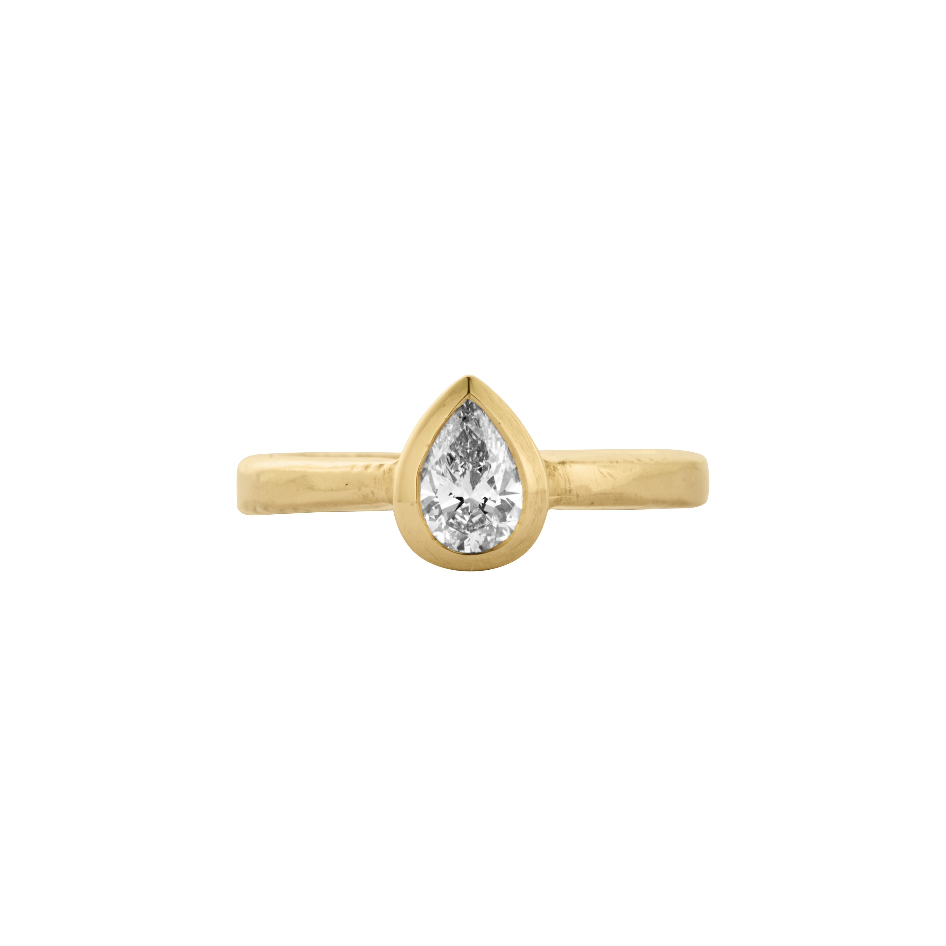 'The Muse' 9ct Gold Pear 0.5ct Lab Grown Diamond Bezel Engagement Ring