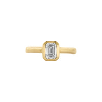 'The Heirloom' 9ct Gold Emerald 1ct Lab Grown Diamond Bezel Engagement Ring