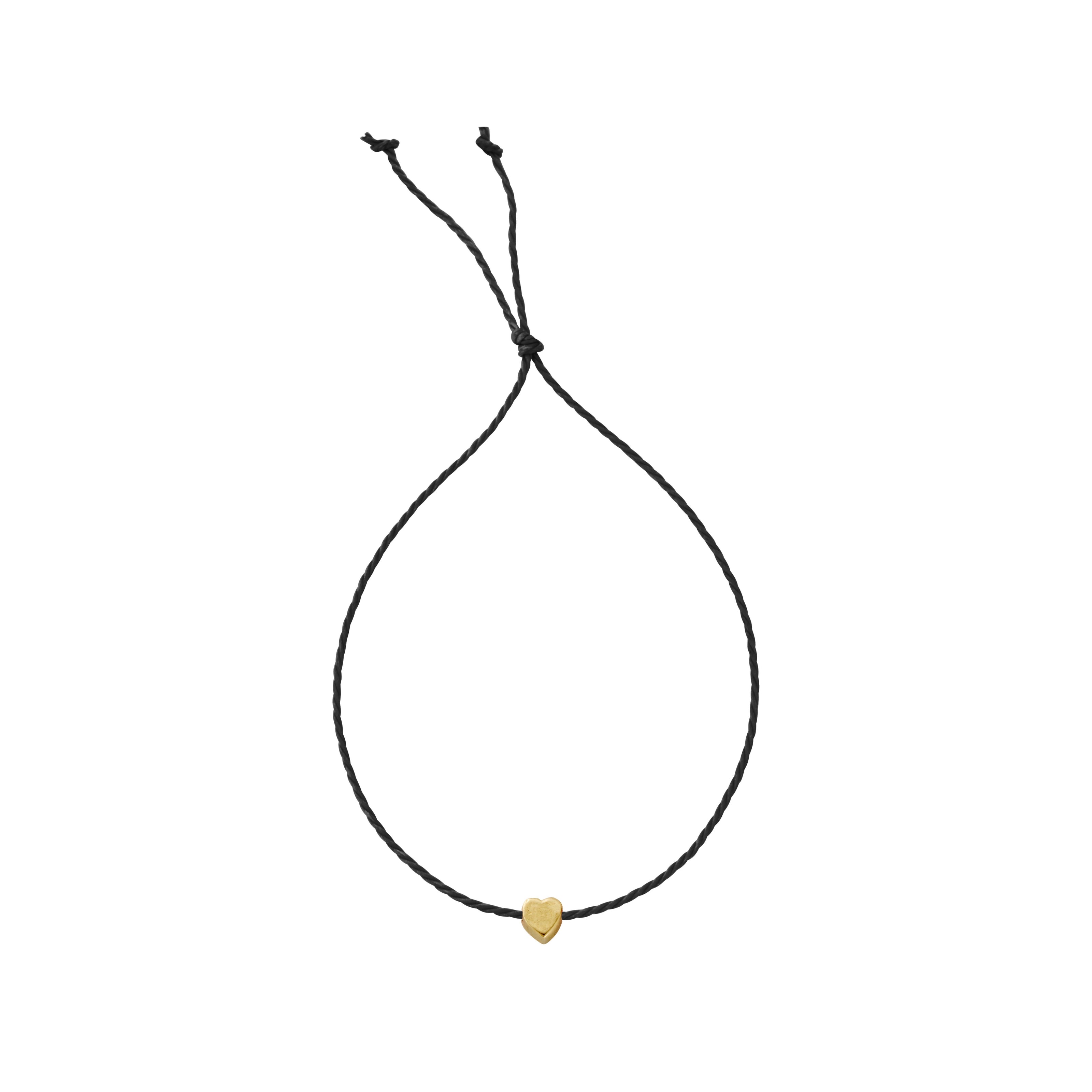 Gold Tiny Heart Cord Bracelet