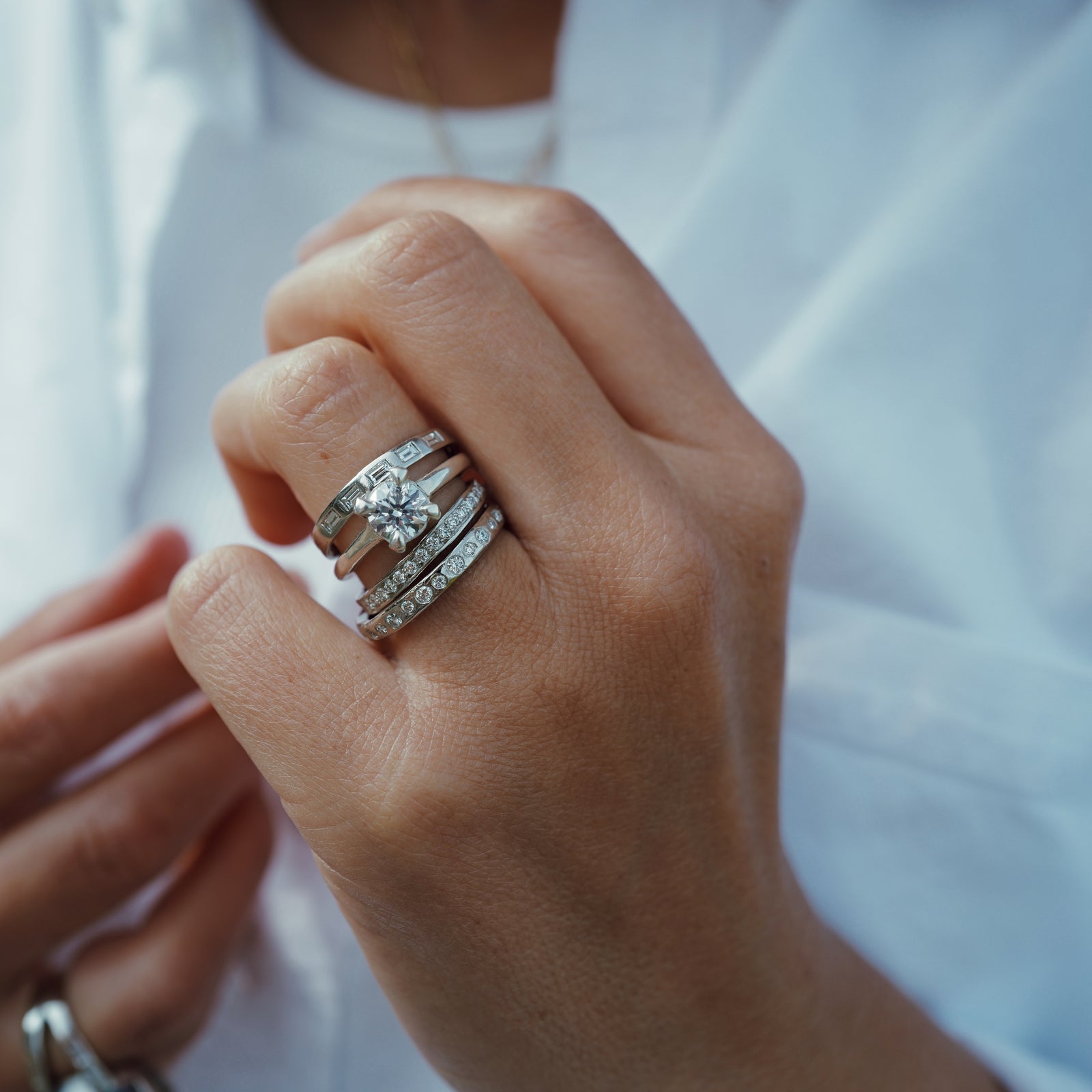 'The Eternity' 18ct White Gold Round 1ct Lab Grown Diamond Claw Engagement Ring