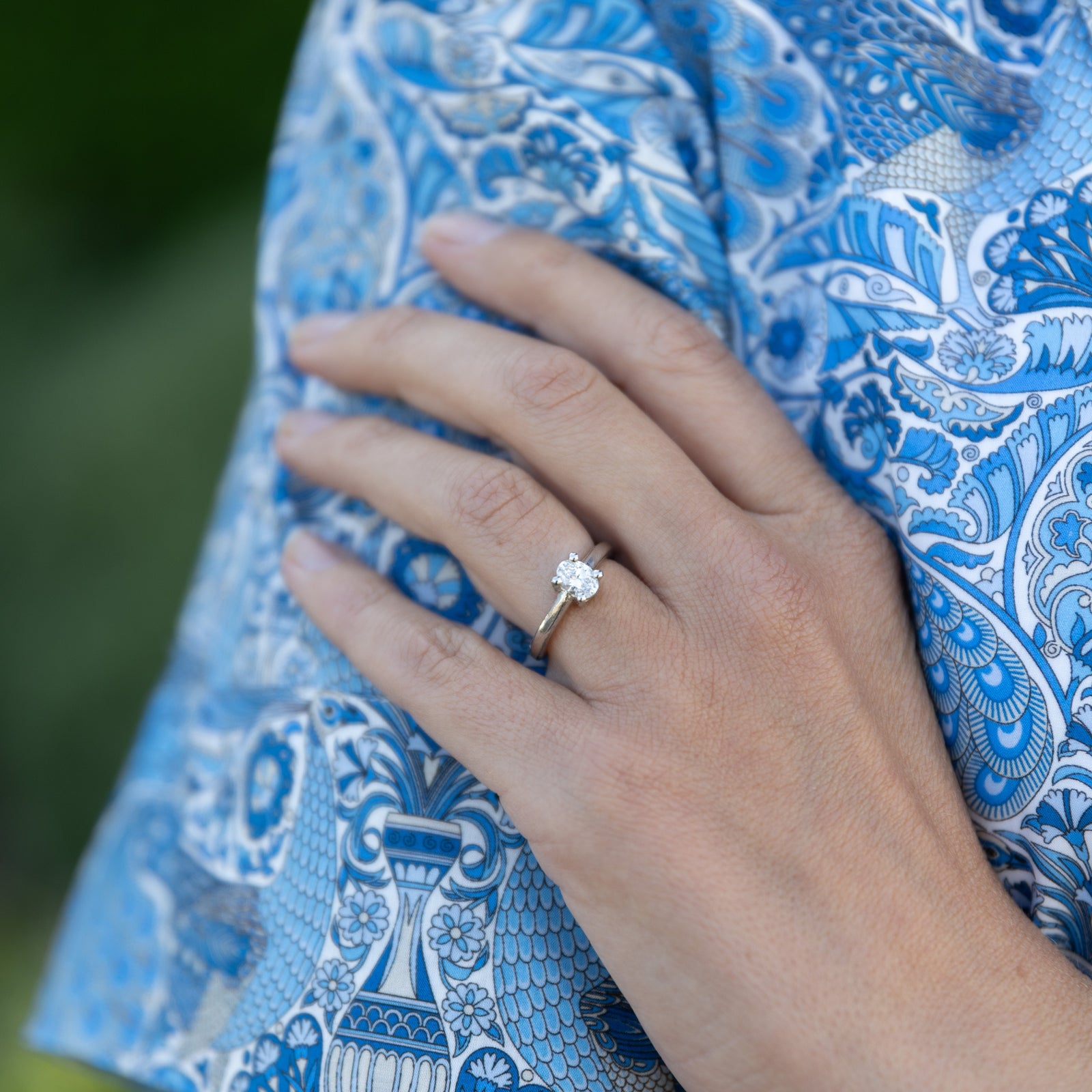 'The Story' Silver Oval 0.5ct Lab Grown Diamond Claw Engagement Ring