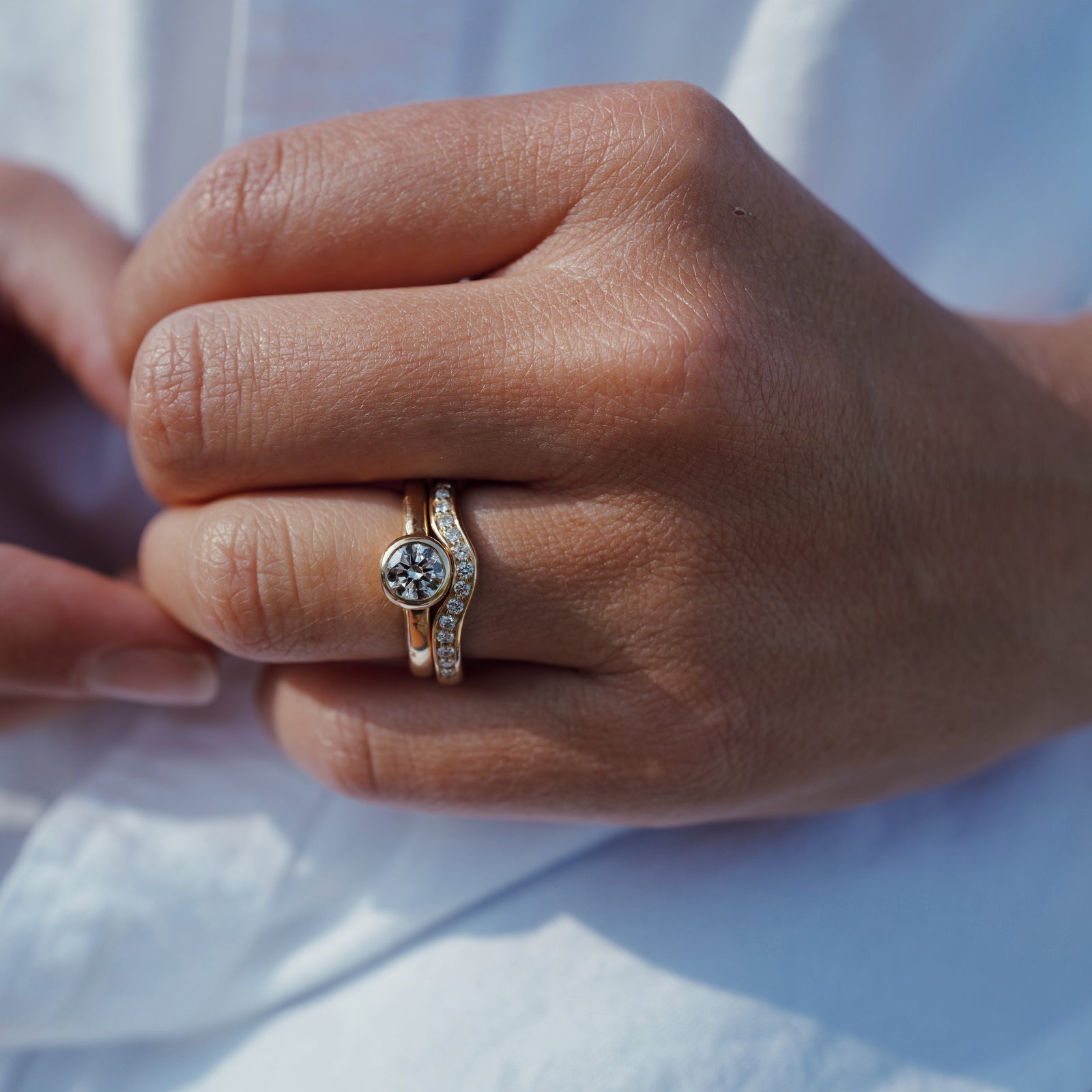 'The Eternity' 9ct Gold Round 1ct Lab Grown Diamond Bezel Engagement Ring