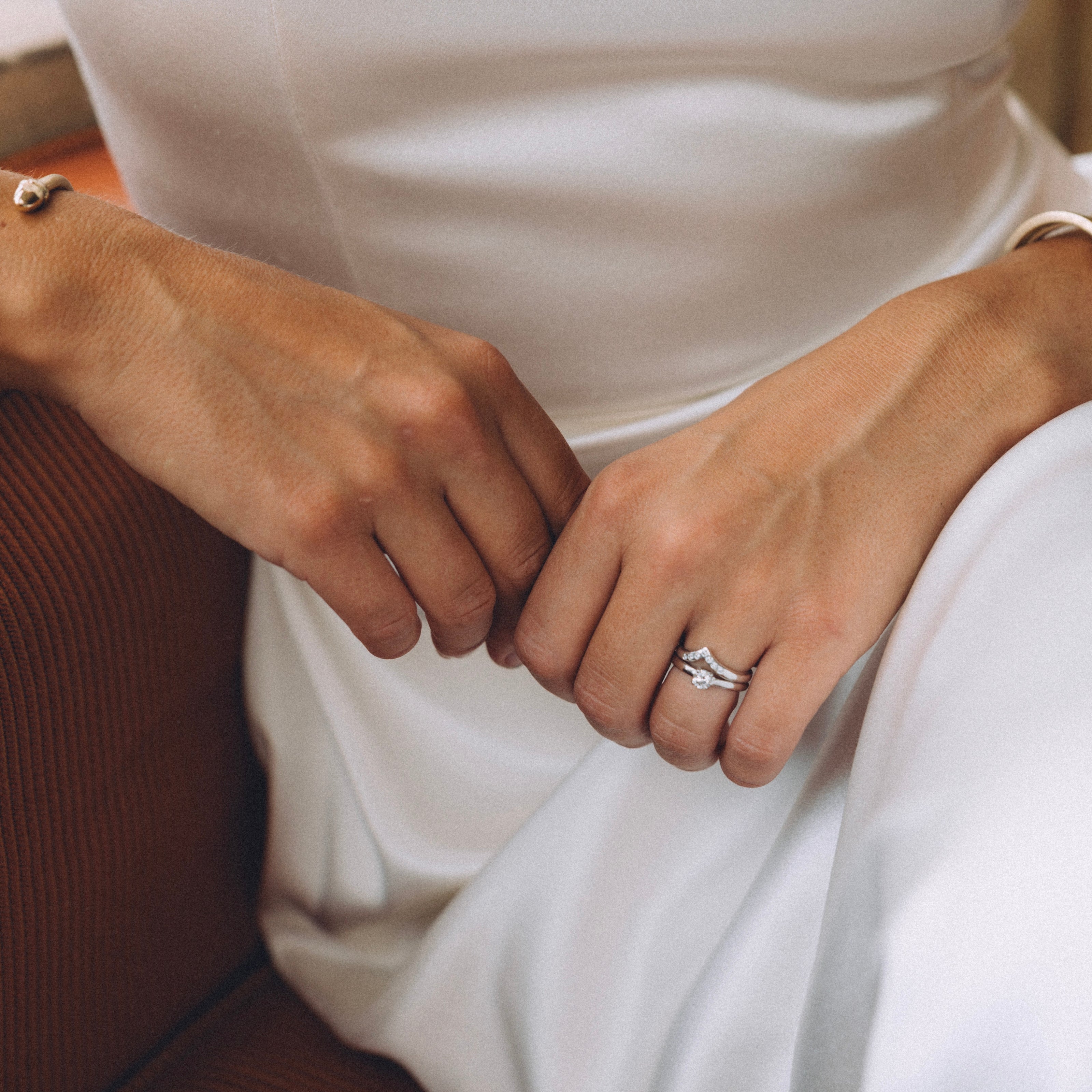 'The Eternity' Silver Round 0.5ct Lab Grown Diamond Bezel Engagement Ring