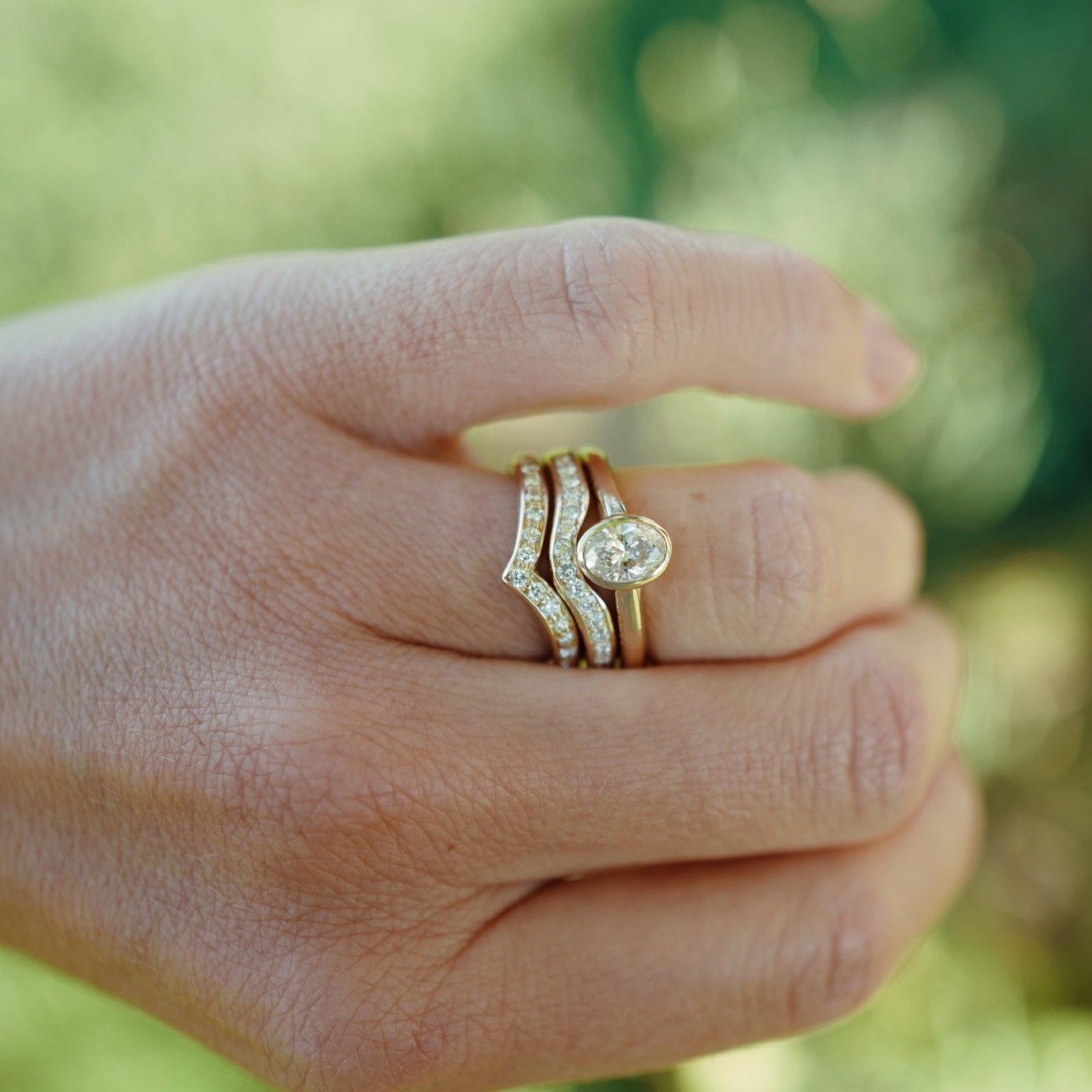 'The Story' 9ct Gold Oval 0.5ct Natural Diamond Claw Engagement Ring