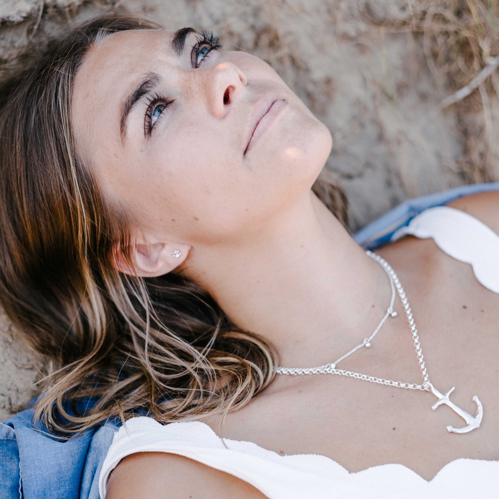 Silver Tiny Anchor Single Ear Charm