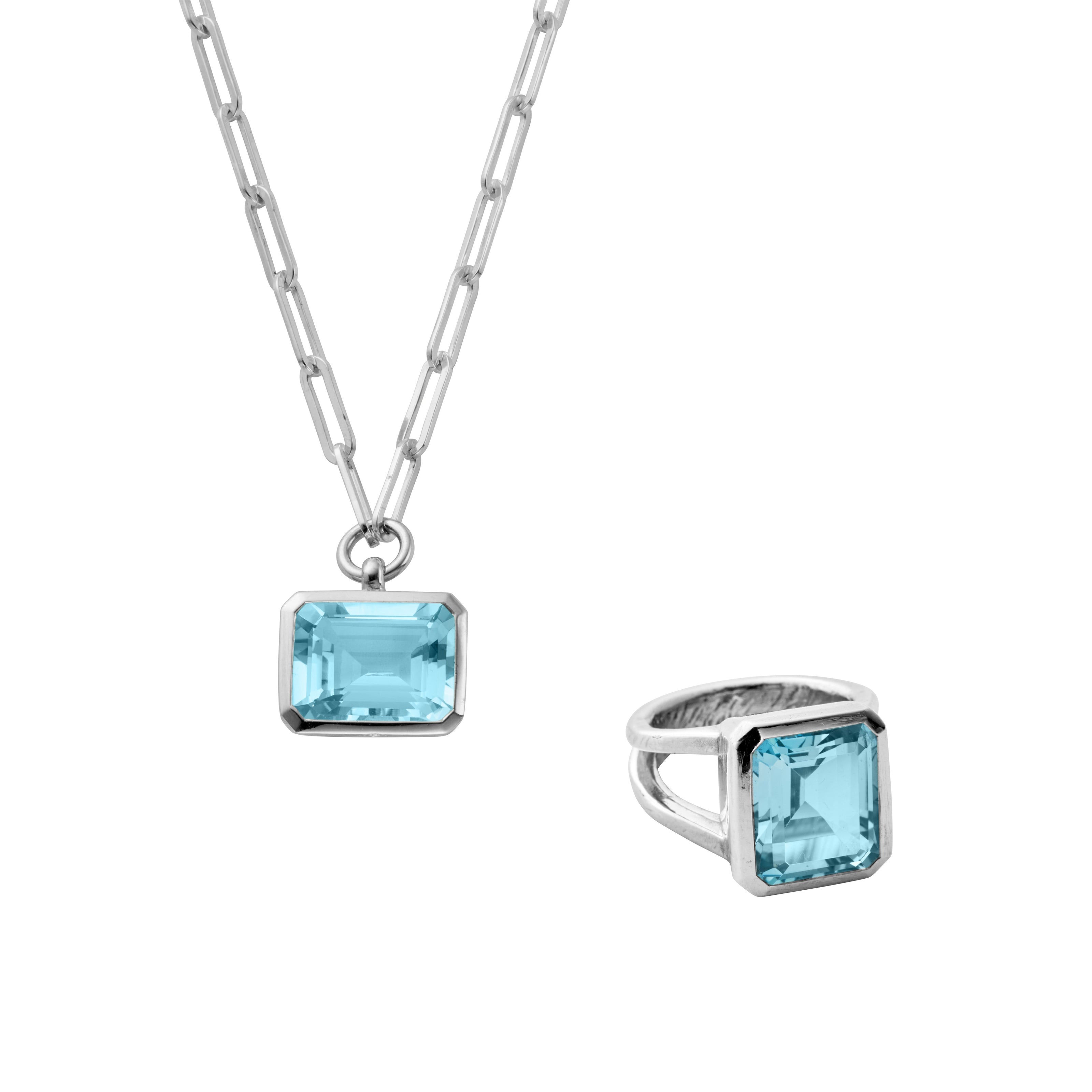 Silver Juno Blue Topaz Gift Set