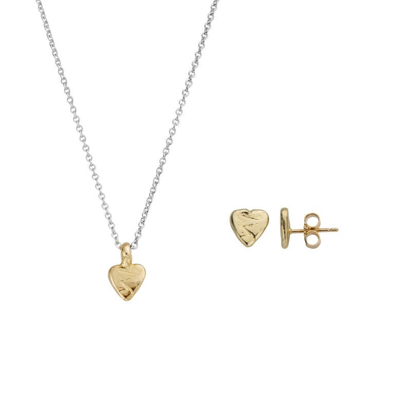 Silver & Gold Baby Heart Gift Set