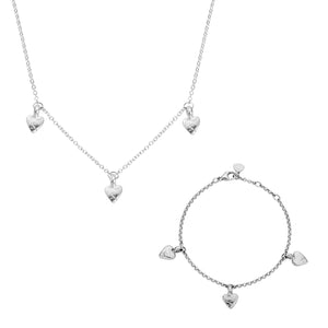 Silver Trio Baby Heart Gift Set