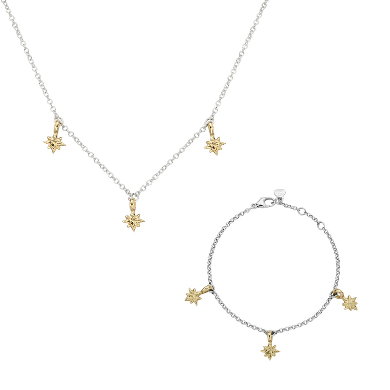 Silver & Gold Trio Baby North Star Gift Set