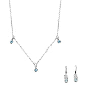 Silver Mini Blue Topaz Gift Set