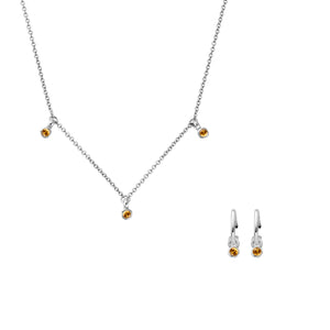 Silver Mini Citrine Gift Set