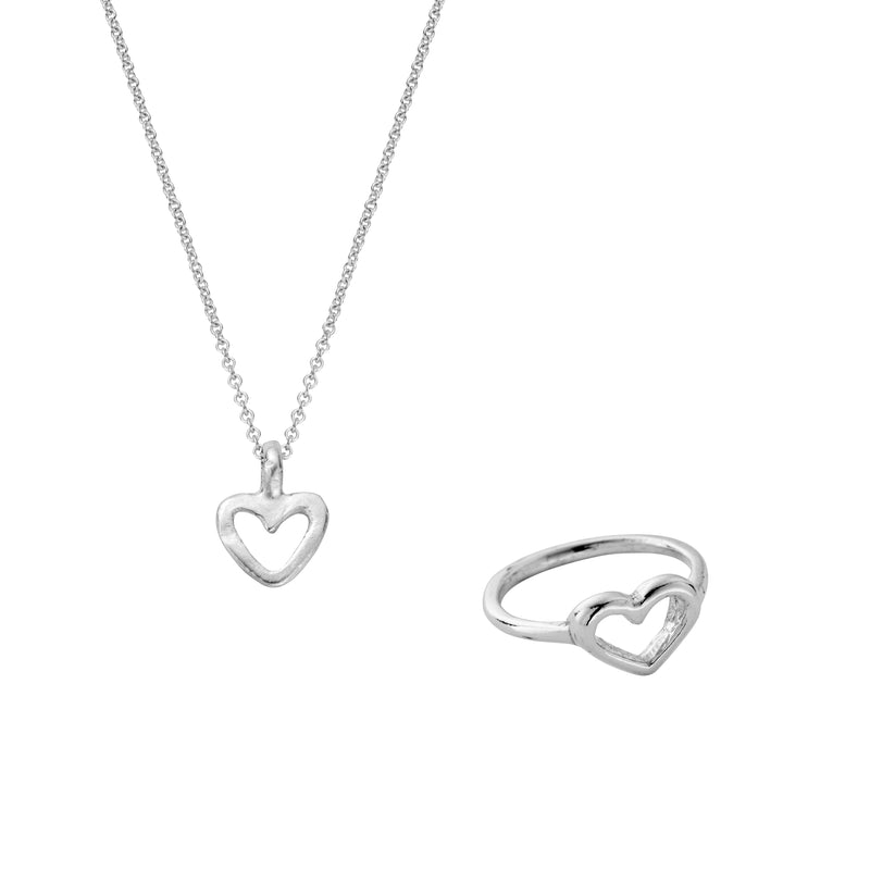Silver Open Heart Gift Set