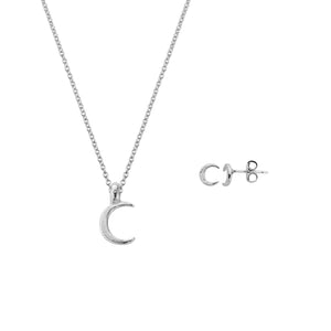 Silver Crescent Moon Gift Set