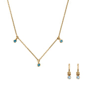 Gold Mini Blue Topaz Gift Set
