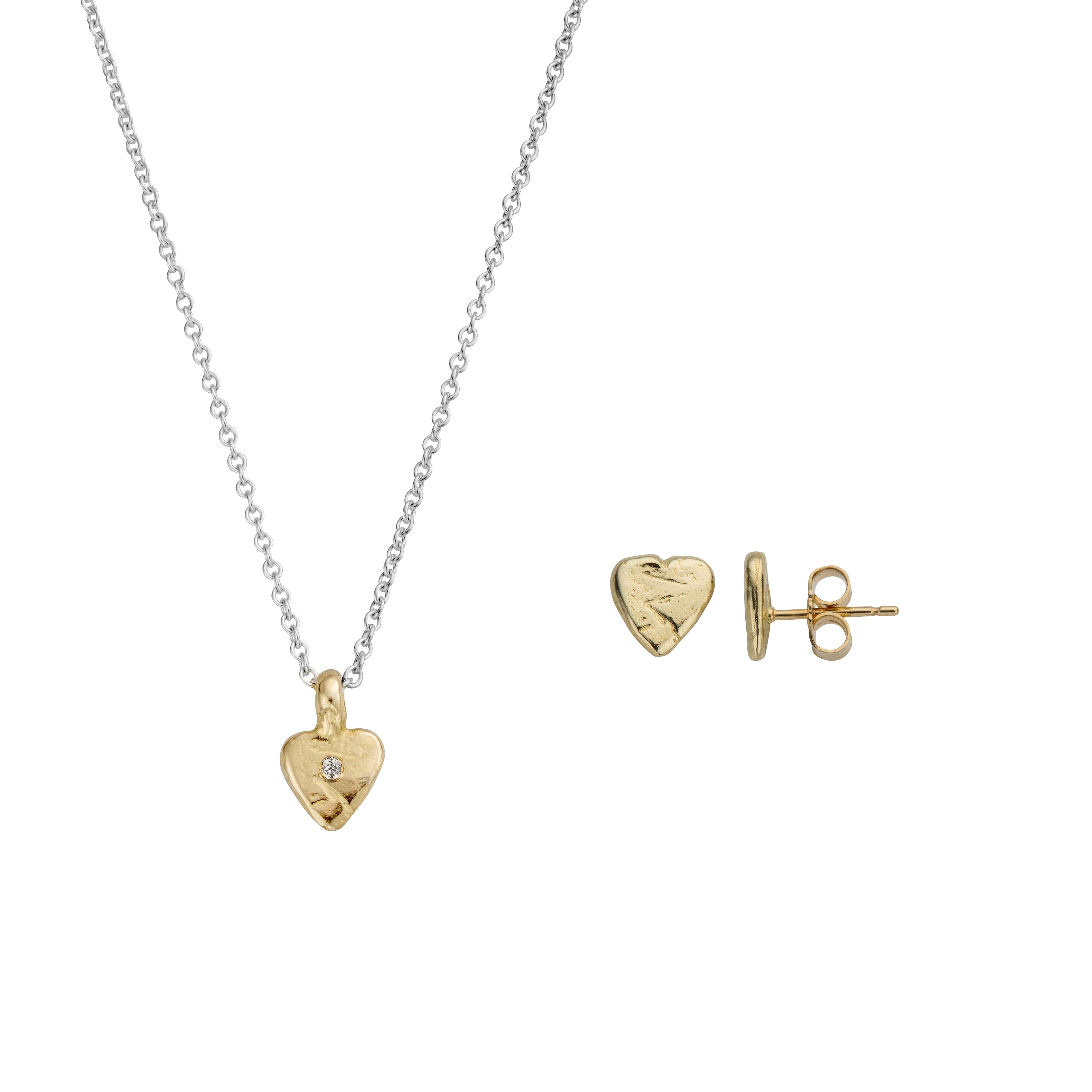 Silver & Gold Baby Heart Gift Set