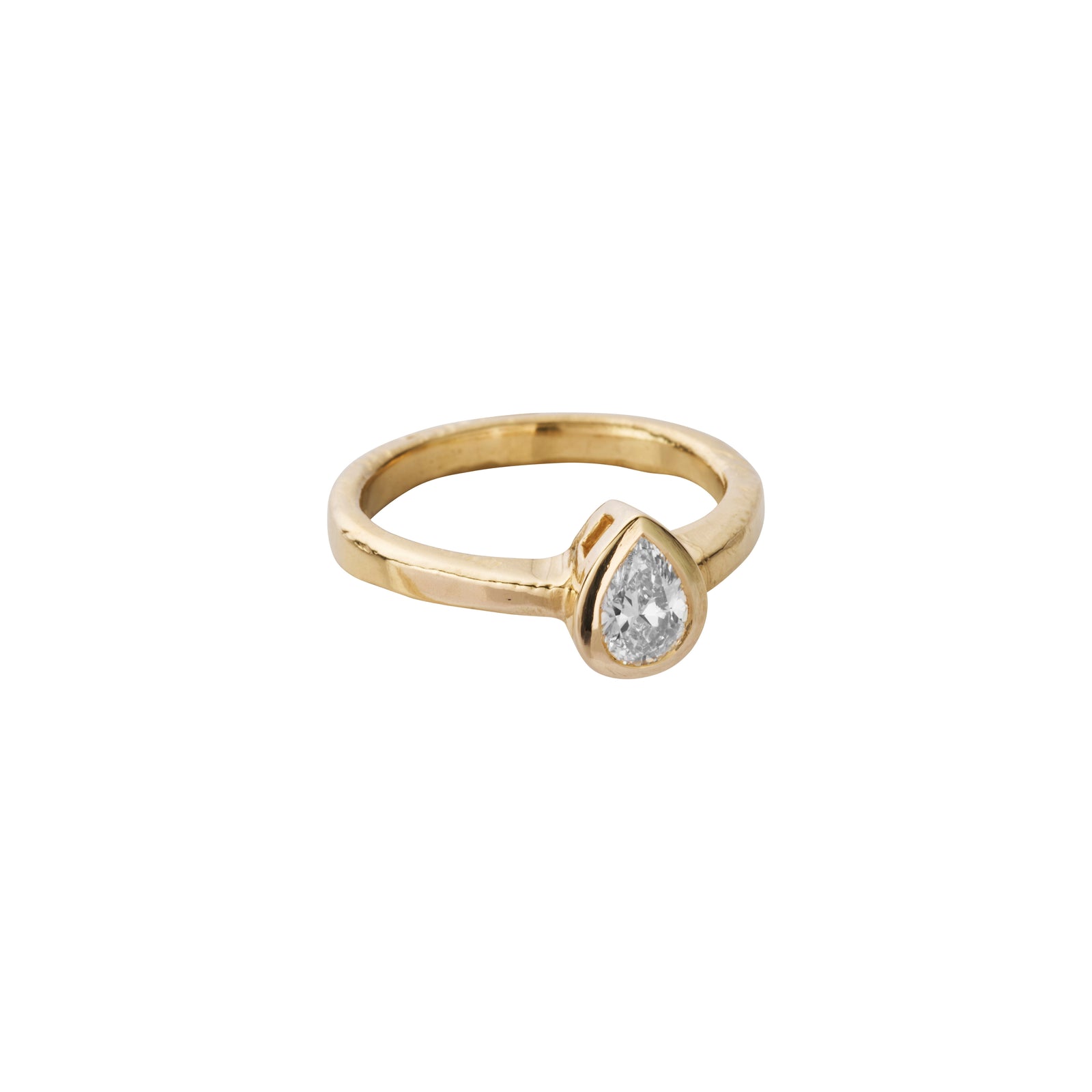 'The Muse' 9ct Gold Pear 0.5ct Lab Grown Diamond Bezel Engagement Ring