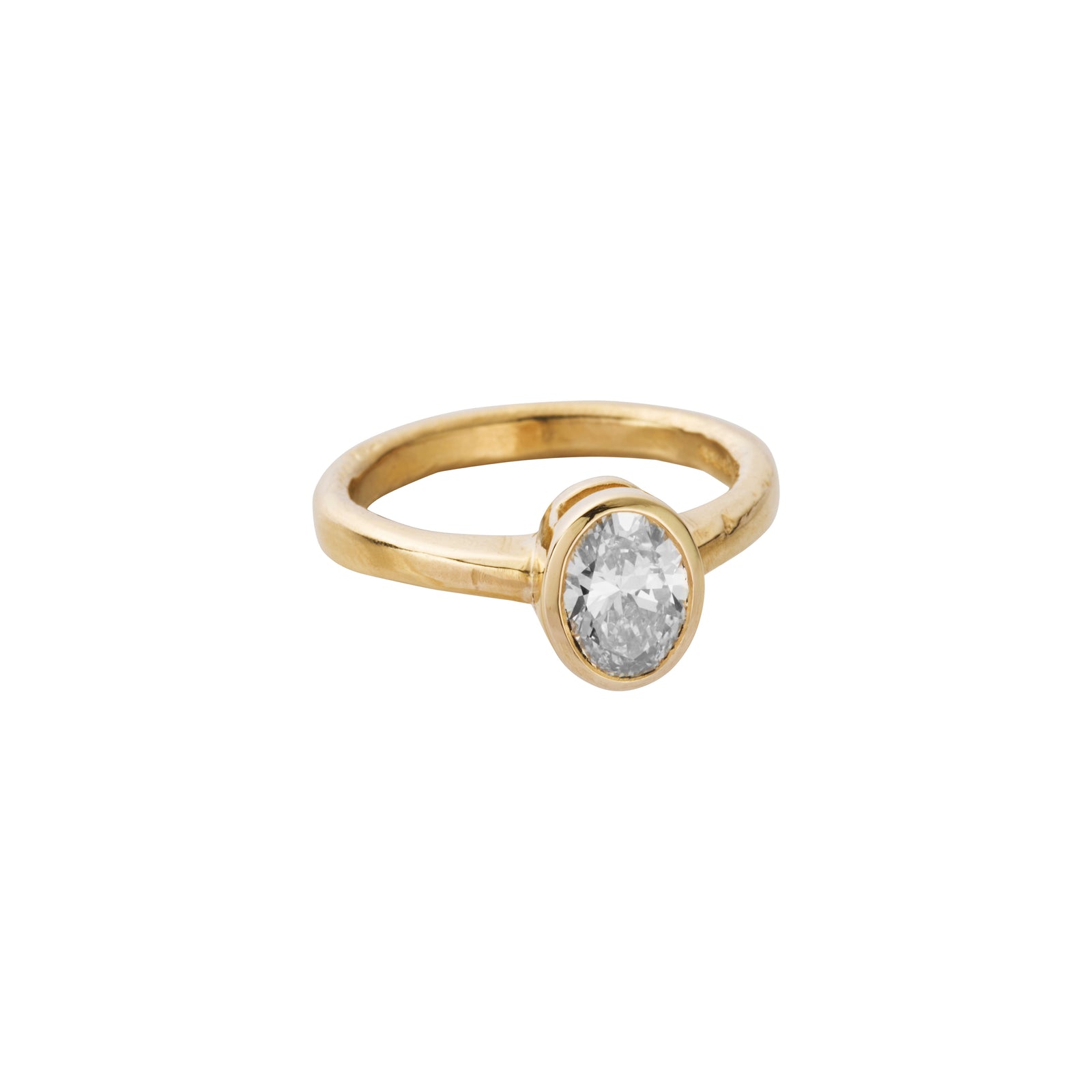 'The Story' 9ct Gold Oval 1ct Lab Grown Diamond Bezel Engagement Ring