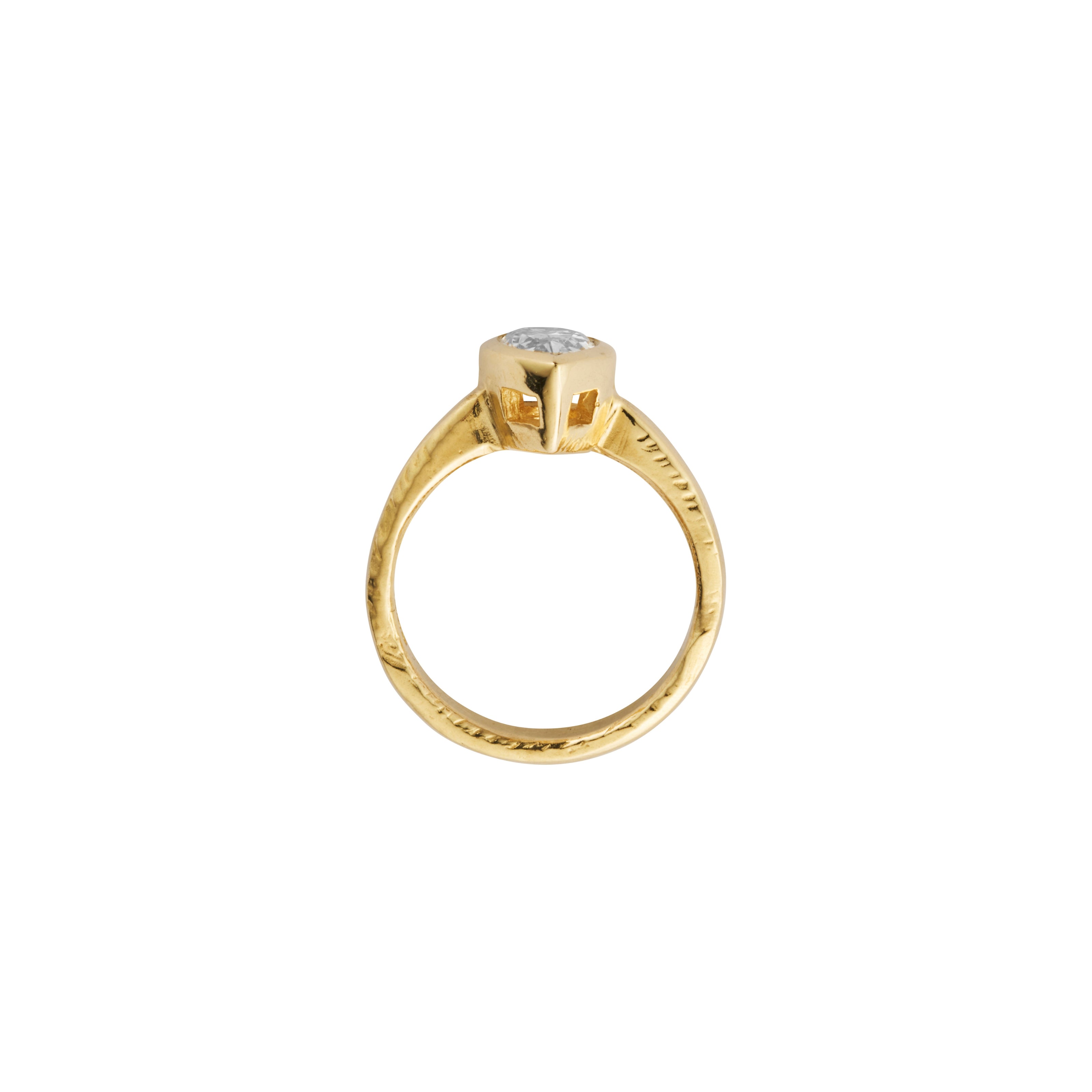 'The Muse' 9ct Gold Pear 1ct Lab Grown Diamond Bezel Engagement Ring