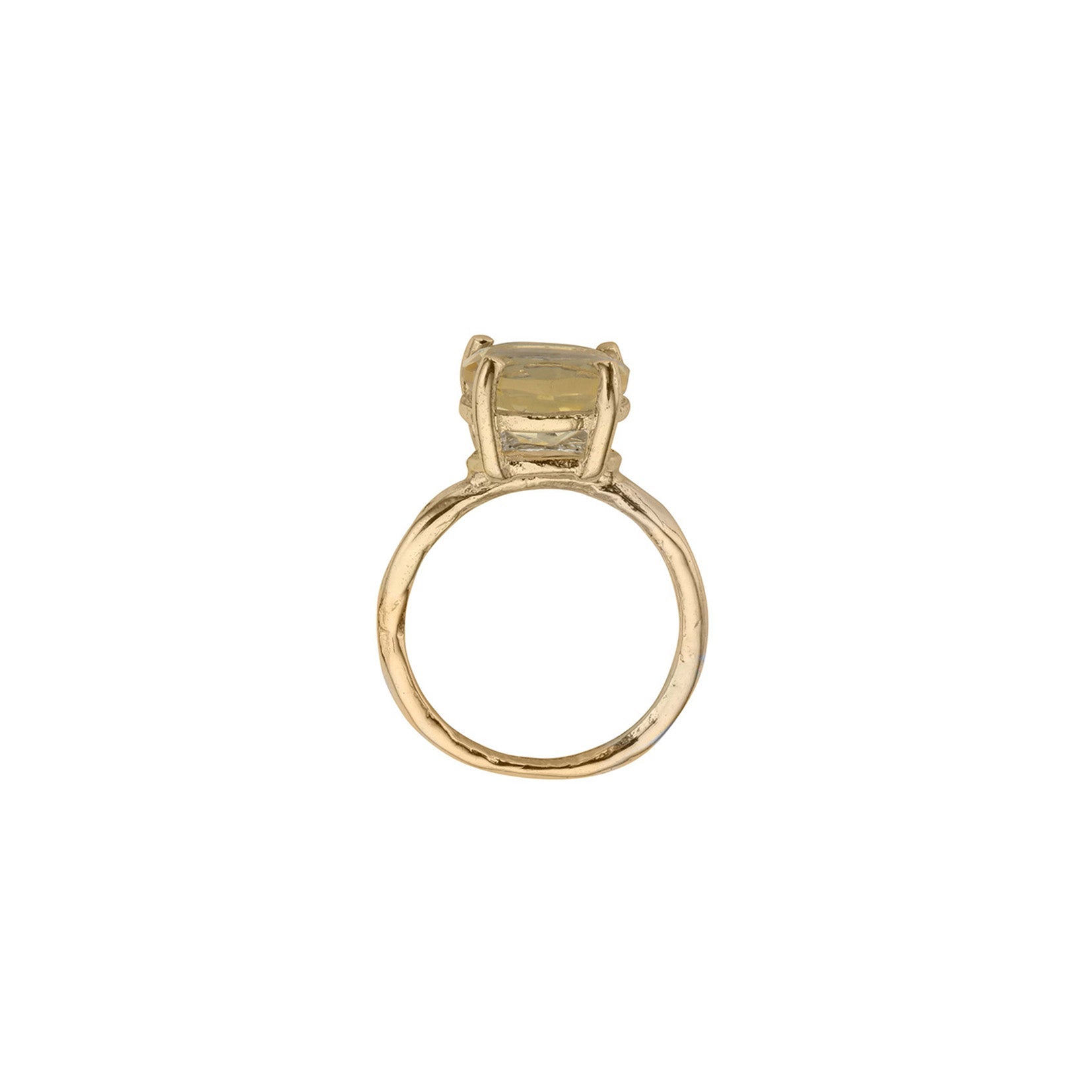Gold Citrine Claw Ring
