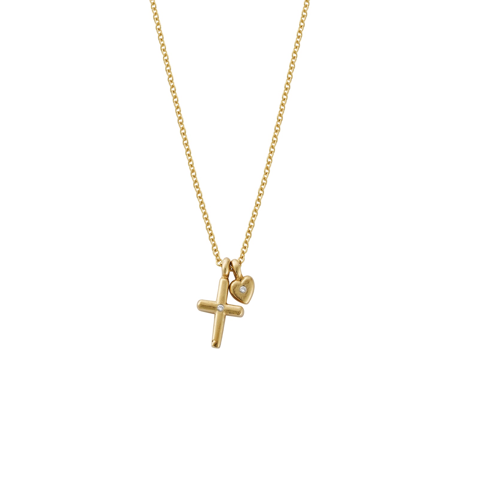 Gold Diamond Love & Heritage Charm Necklace