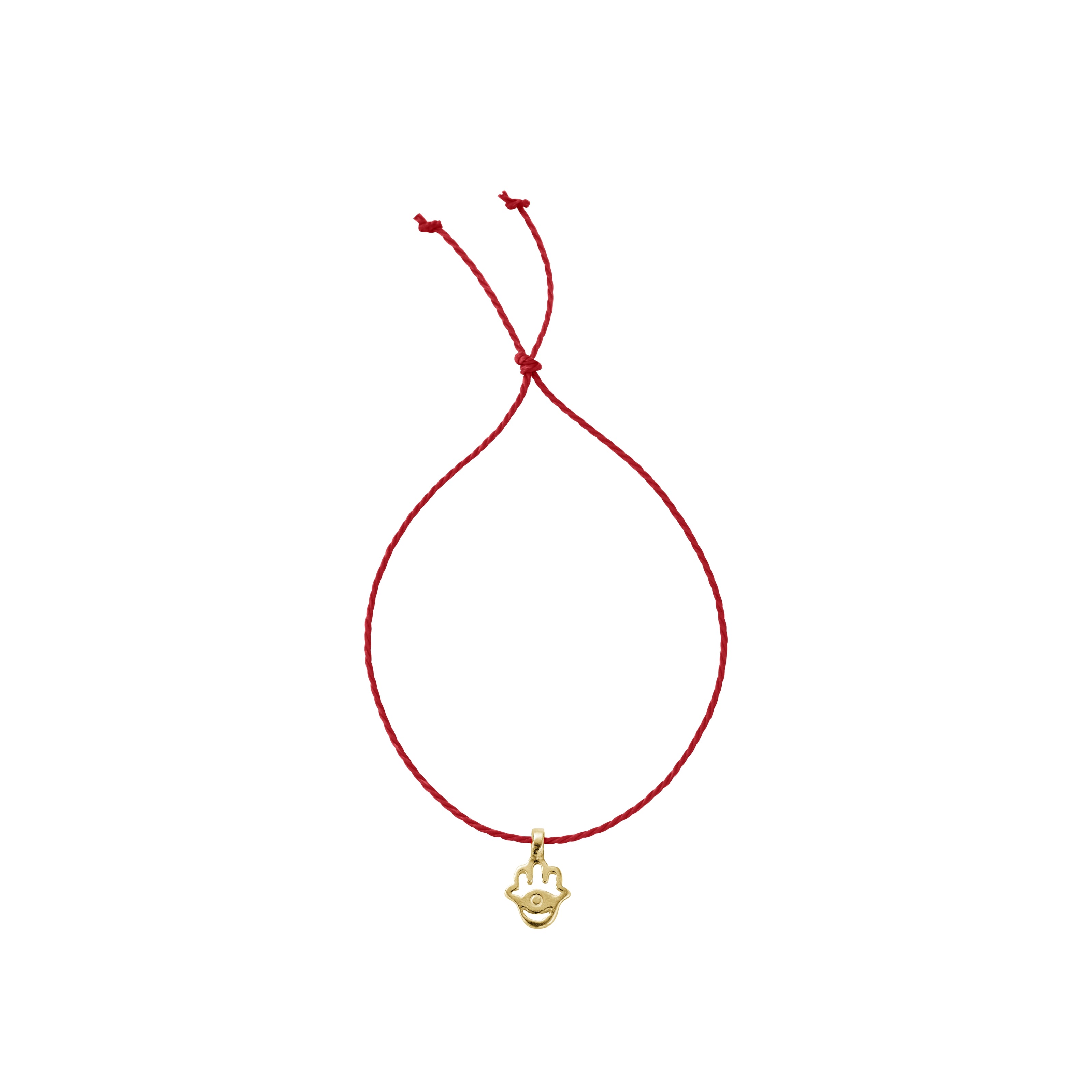 Gold Tiny Hamsa Hand Cord Bracelet