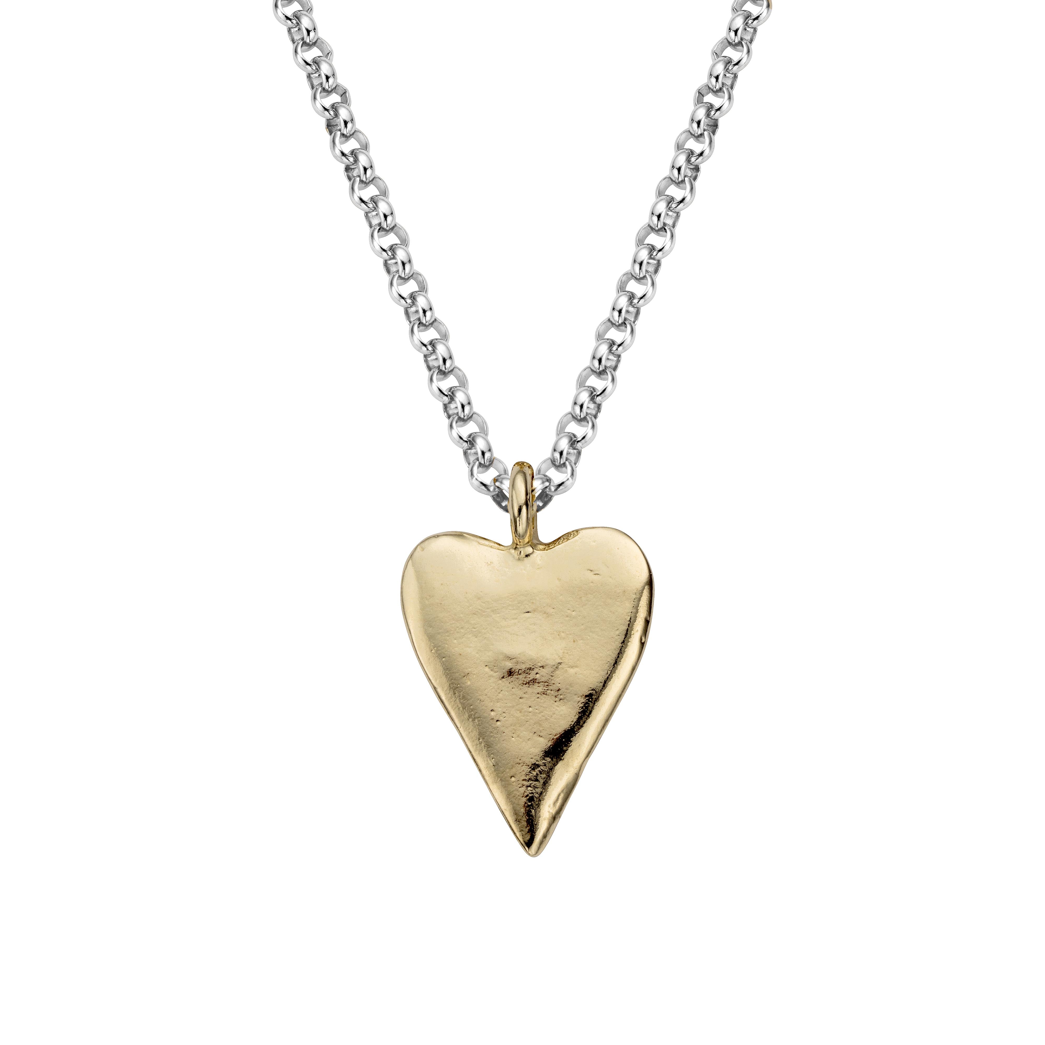 Maxi Heart Silver & Gold Necklace – Daniella Draper