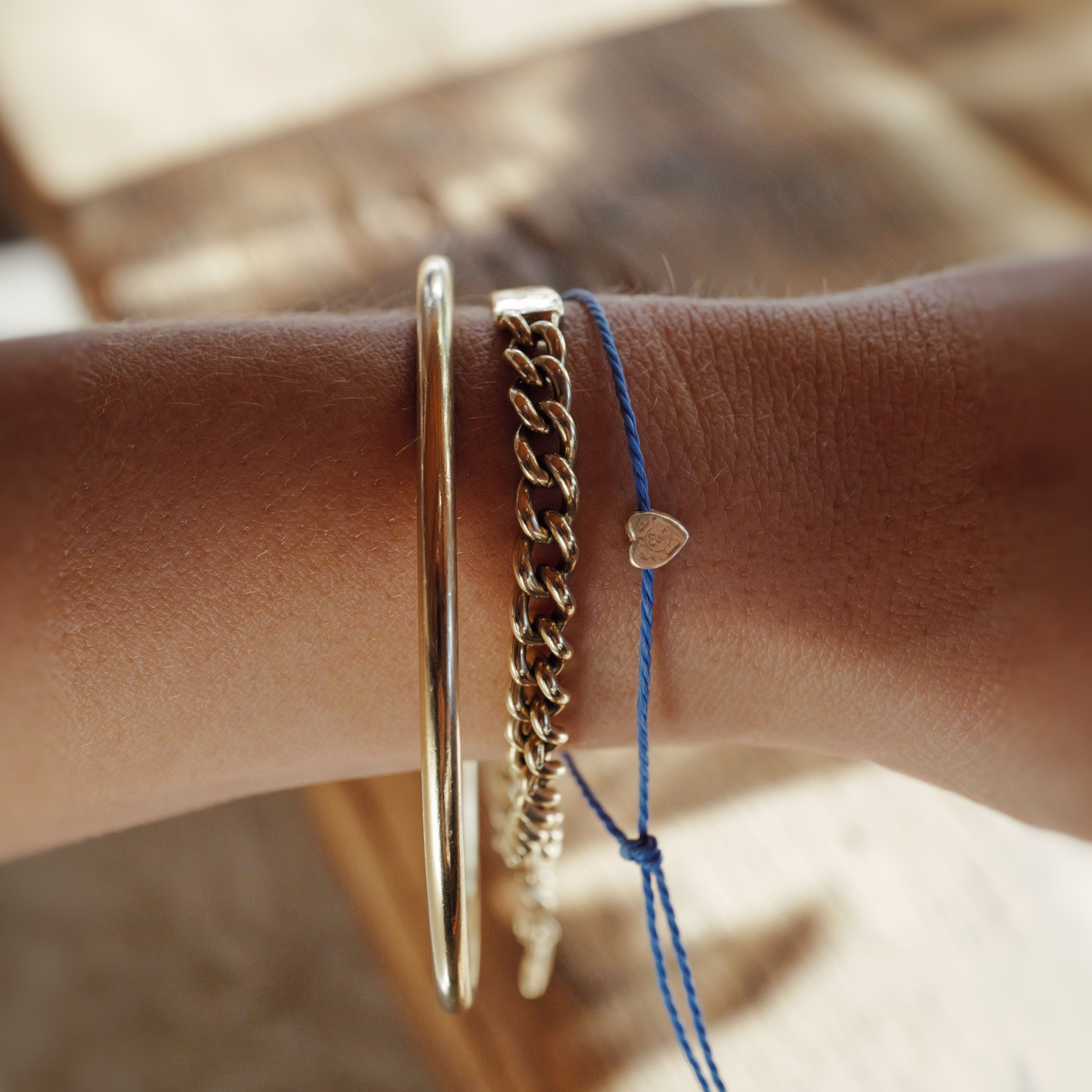 Gold Tiny Heart Cord Bracelet