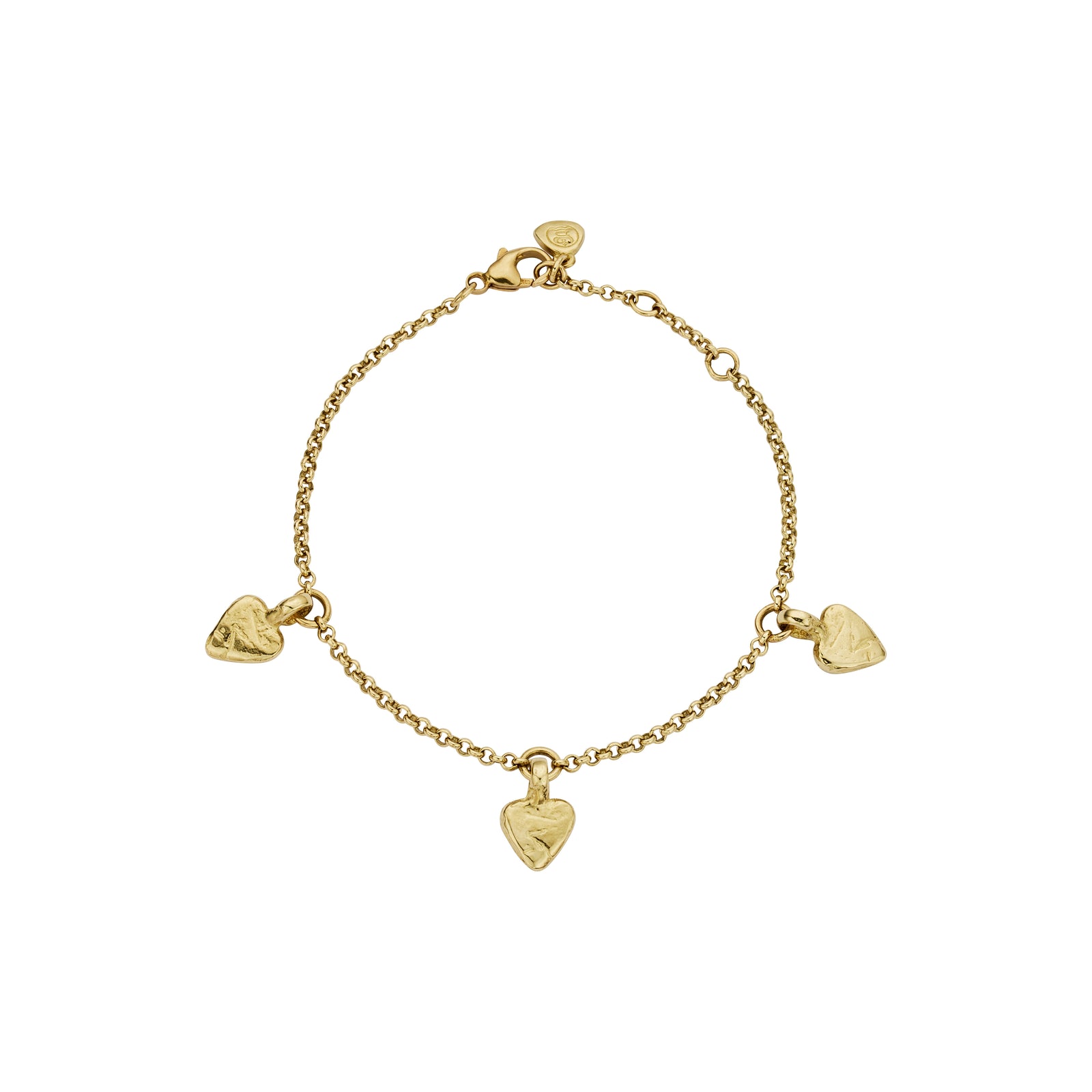 Gold Trio Baby Heart Chain Bracelet
