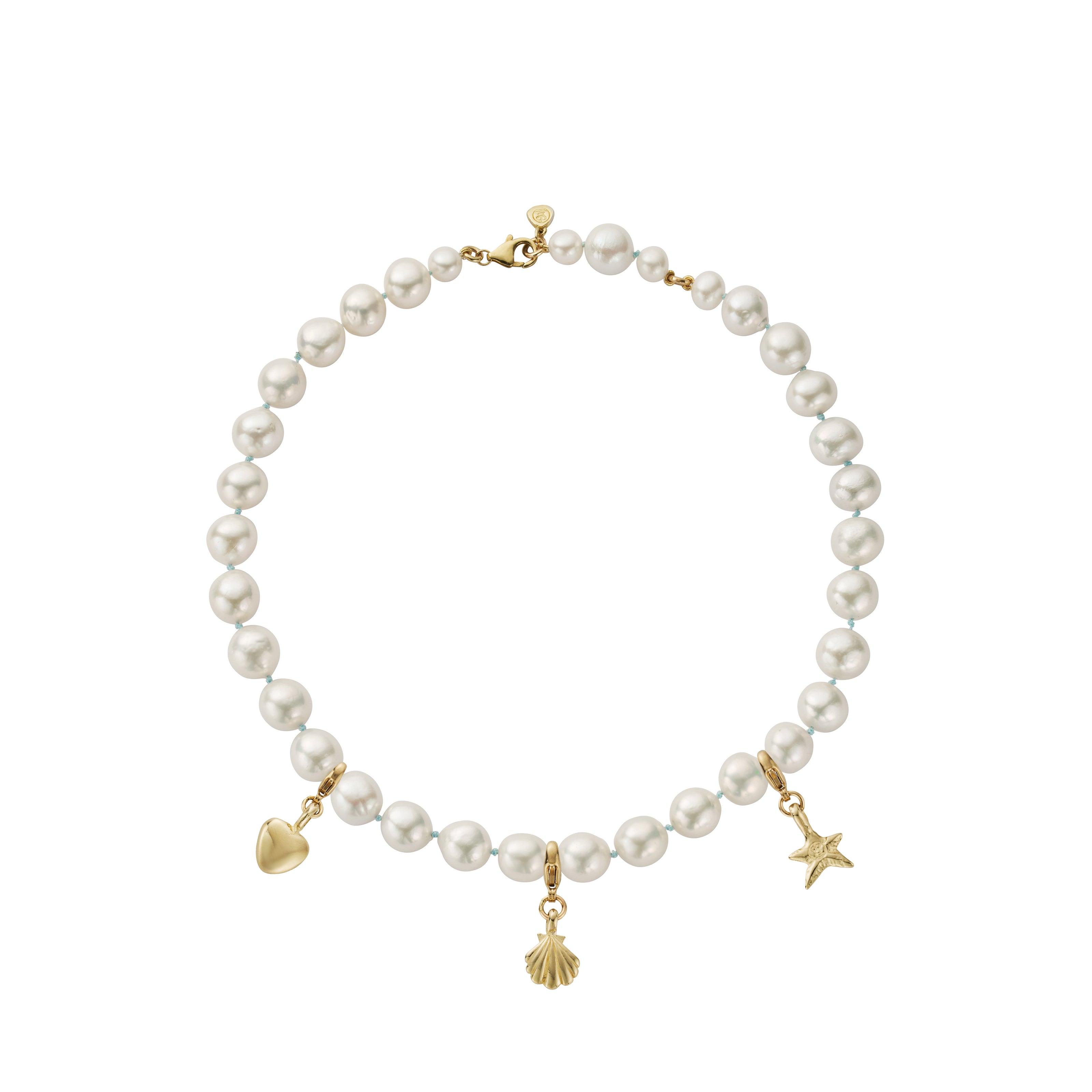 Gold Maxi White Holiday Pearl Necklace