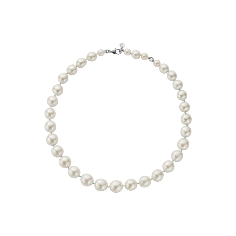 Silver Maxi White Holiday Pearl Necklace