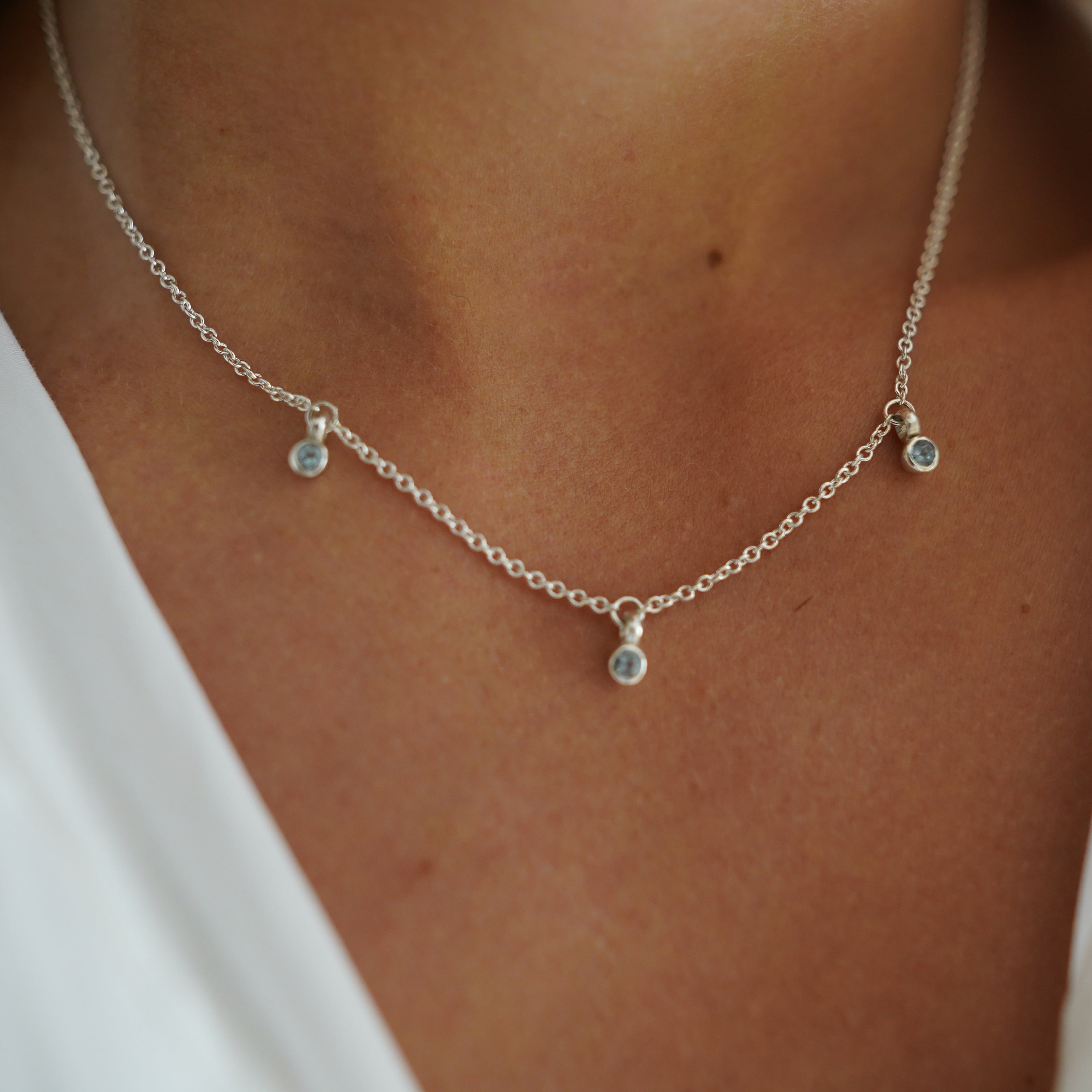 Silver Mini Blue Topaz Gift Set