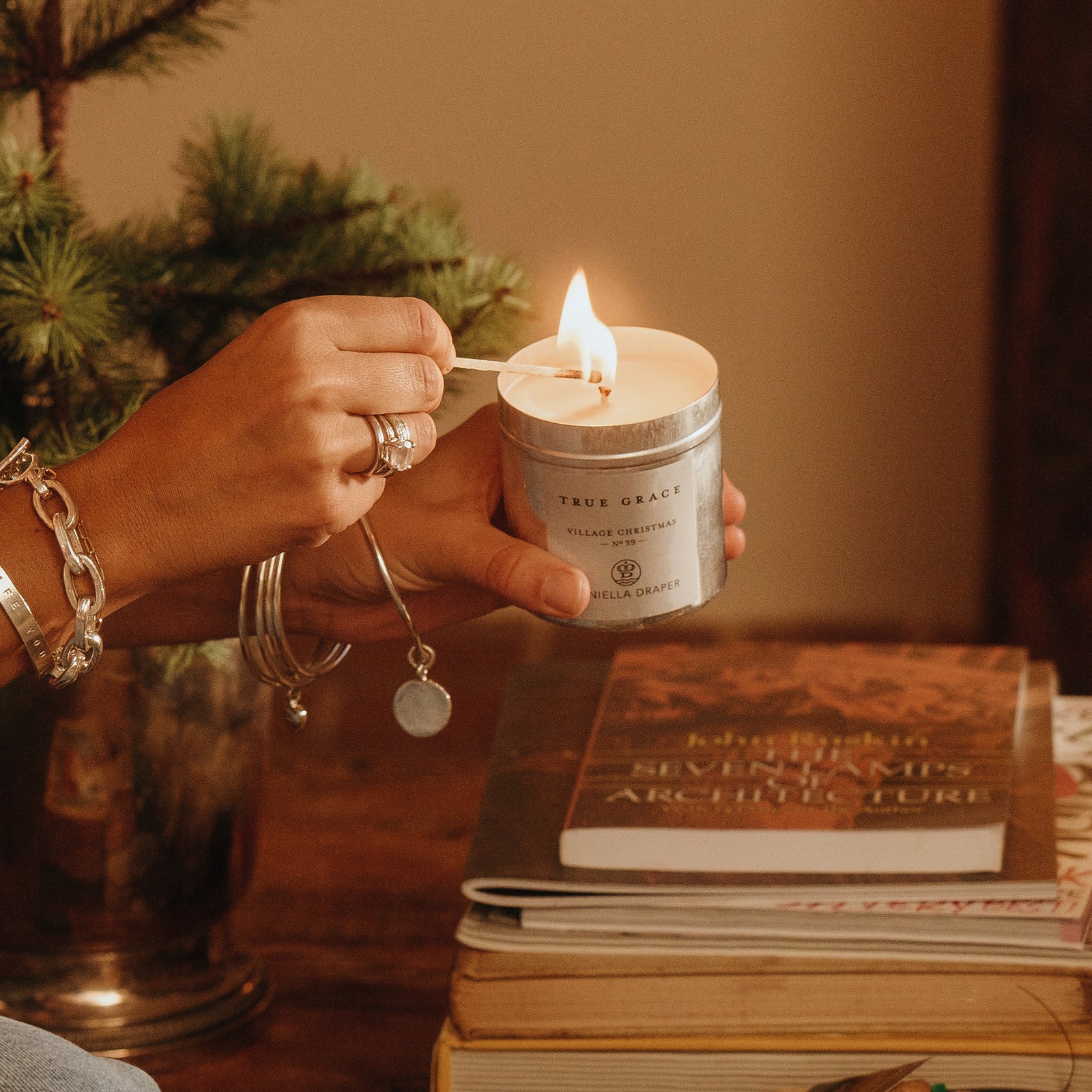 DD x True Grace Village Christmas Tin Candle